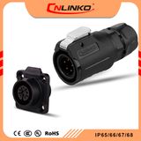 Cnlinko M16 5pin Round Pin Plug Socket Waterproof Military Connector with Waterproof Cap Power Cable Assembly