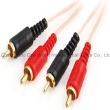 2 RCA Plugs - 2 RCA Plugs Clear Cable