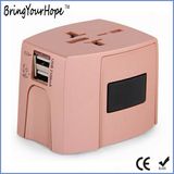 Color Muliti-Country Universal Travel Power Adaptor with 2 USB (XH-UC-015)