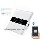 Work with Echo Alexa/Google Home, 3 Gang 1 Way Wireless WiFi Control Light Switch, Wall Touch Switch, APP Phone Remote