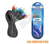 Suoer Factory Price1.5m AV Cable Golden Connector Male to Male 3 RCA to 3 RCA Audio/Video Cable (AV-303-1.5m-gold)