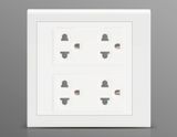 Thailand Vietnam 2 Gang 6 Pin Wall Mounted Socket Duplex Outlet 16A