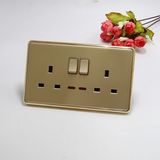 UK Standard Tow Gang Switched Double Socket W/N