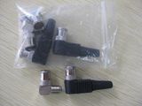 Right Angle F Quick Male with Black Jacket Brass