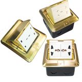 Multifunctional Round Panel Pop-up Type Copper Floor Socket Box