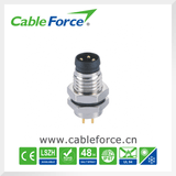 M8 3pin Male Panel Mount Connector for Sensor with PCB Contacts