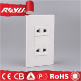 High Quality 2 Pin Plastic Kitchen Wall Double Socket