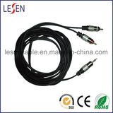 AV Cable, 3.5mm Stereo Plug to 2 RCA Plugs with Metal Shell