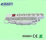 6 Way European Extension Socket with 2 USB Power Port