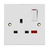 EE-G921-01D 13A 1 Gang Switched Socket, Single Pole+Neon