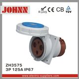 IP67 3p 125A Slopping Panel Mounted Industrial Socket