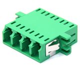 LC Quadplex Fiber Optic Adapter with Flange