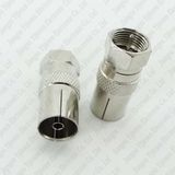 F Male Plug to TV PAL Female Jack Connector CCTV TV Antenna Adapter
