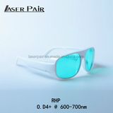 CE EN207 High Quality Laser Safety Glasses Eye Protection Rhp O.D4+@600-700nm,V.L.T:50% with White Color for Red Laser Diode  for Machine Cutting and Engraving