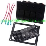 4 Gang Aluminium LED Waterproof Rocker Switch Panel Circuit Breaker