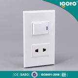 New Design One Gang Wall Switch and Socket 125V