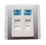 86 Type Dual Port Ethernet Cat5e CAT6 Wall Faceplate Silver