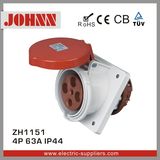 IP44 4p 63A Slopping Panel Mounted Industrial Socket