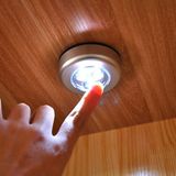 Battery-Powered Stick Pat Lamp 3 LEDs Touch Lamp Ceiling Wall Light Mini LED Night Light
