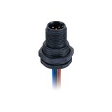 Nmea 2000 M12 5pin Male Panel Mount Socket Plastic Screw Waterproof Connector with Wires