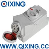 16A 5p IP67 Interlock Socket with Switch