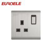 British Type Sliver Color 13A Single Wall Switched Socket