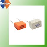 Mini Yellow and Gray Box 5mm Metallized Polyester Film Capacitor Tmcf07