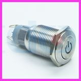 Flat Round Metal LED Light Push Button Switch