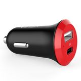 USB Type C Car Adapter Charger with Type C and Standard USB