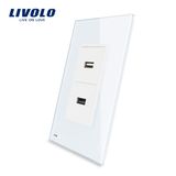 Livolo Us Standard 2-Gangs USB Socket (2.1A, 5V) , Vl-C592u-11/12