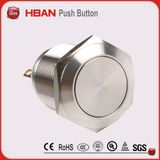 IP65 Protection Anti Vandal 19mm Momentary Stainless Steel Push Button Switch