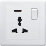 British Standard White 13A Switched Socket Outlet with Neon