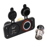 Plate Panel Set: Dual USB Charger + Cigarette Socket