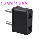 Black White Us /Au to EU 4.0mm 4.8mm Travel Converter AC Power Plug Power Charger Adapter Plug