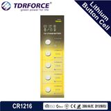 3V 0.00% Mercury 5years Shelf Life China Lithium Battery with Ce/ISO/BSCI (CR1216)