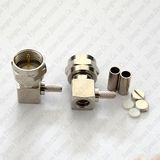 Right Angle F Male Crimp RF Connector for Rg174 Rg316 LMR100 Coaxial Cable