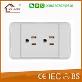 New Design South Africa Standard 2 Gang 6 Pin Wall Socket