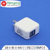 UL DEC-VI Folding AC Plug Consumer Electronics Power Adapter 5V 2A Wall Power Charger with Us Plug