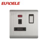 Sliver Stainless Steel 13A Switched Socket