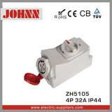 IP44 4p 32A Industrial Socket with Switches and Mechanical Interlock