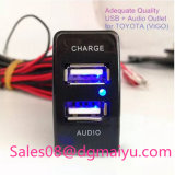 High Quality Car Dual USB Port Charger + Audio Input for Toyota Vigo Car Charger Adapter 5V 2.1A+1A