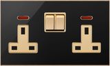 British Standard Double 13A Switched Socket Outlet with Neon (N2)