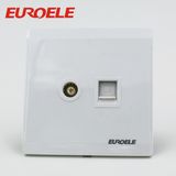 86*86mm PC White Tel +TV Socket and Satellite +Tel Socket