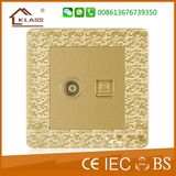 Wall Switch TV +Tel Socket with Ce, Saso, IEC Certificate