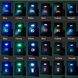 Red Yellow Blue Green LED Light 12V off on Car Boat Truck Rocker Switch