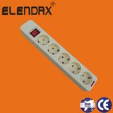 5-Way Power Cable Socket 10/16A with Switch (E5005ES)