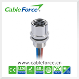 M8 5pin Female Panel Mount Circular Connector for Sensor and Actoator Rear Fastened Waterproof Connector