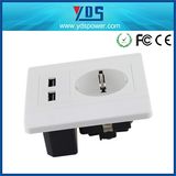 New Product for European Market Dual USB Electrical Wall Socket