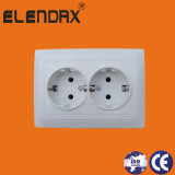 Elendax Cheap EU Double 16A Electric Wall Socket (F1210)