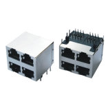 100 Base 2X2 RJ45 Connector with Transformer with EMI-Finger